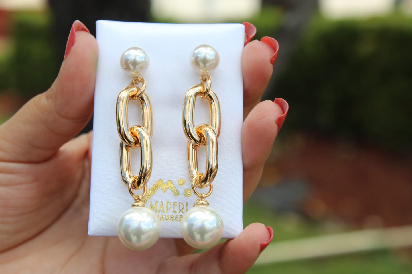 Pearl Gold Earrings Madre Perla