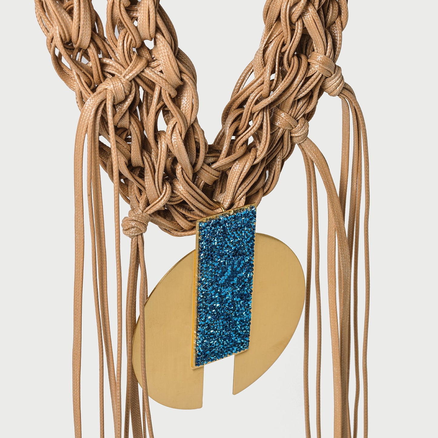 Cerulean Gold plated necklace with crystals by Katerina Vassou