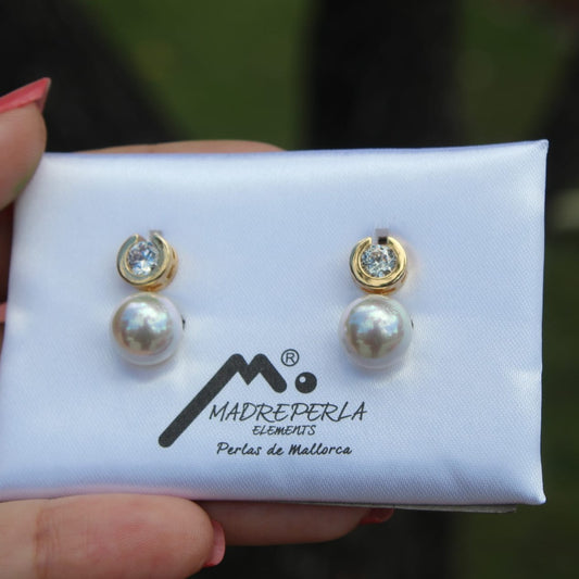 Pearl Gold Earrings Madre Perla
