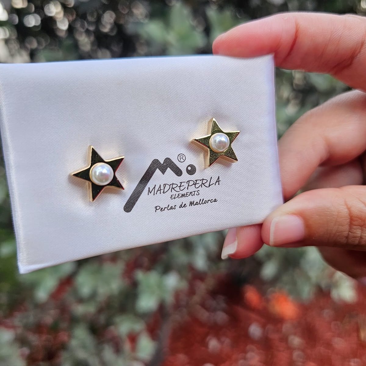 Star Pearl Gold Earrings Madre Perla