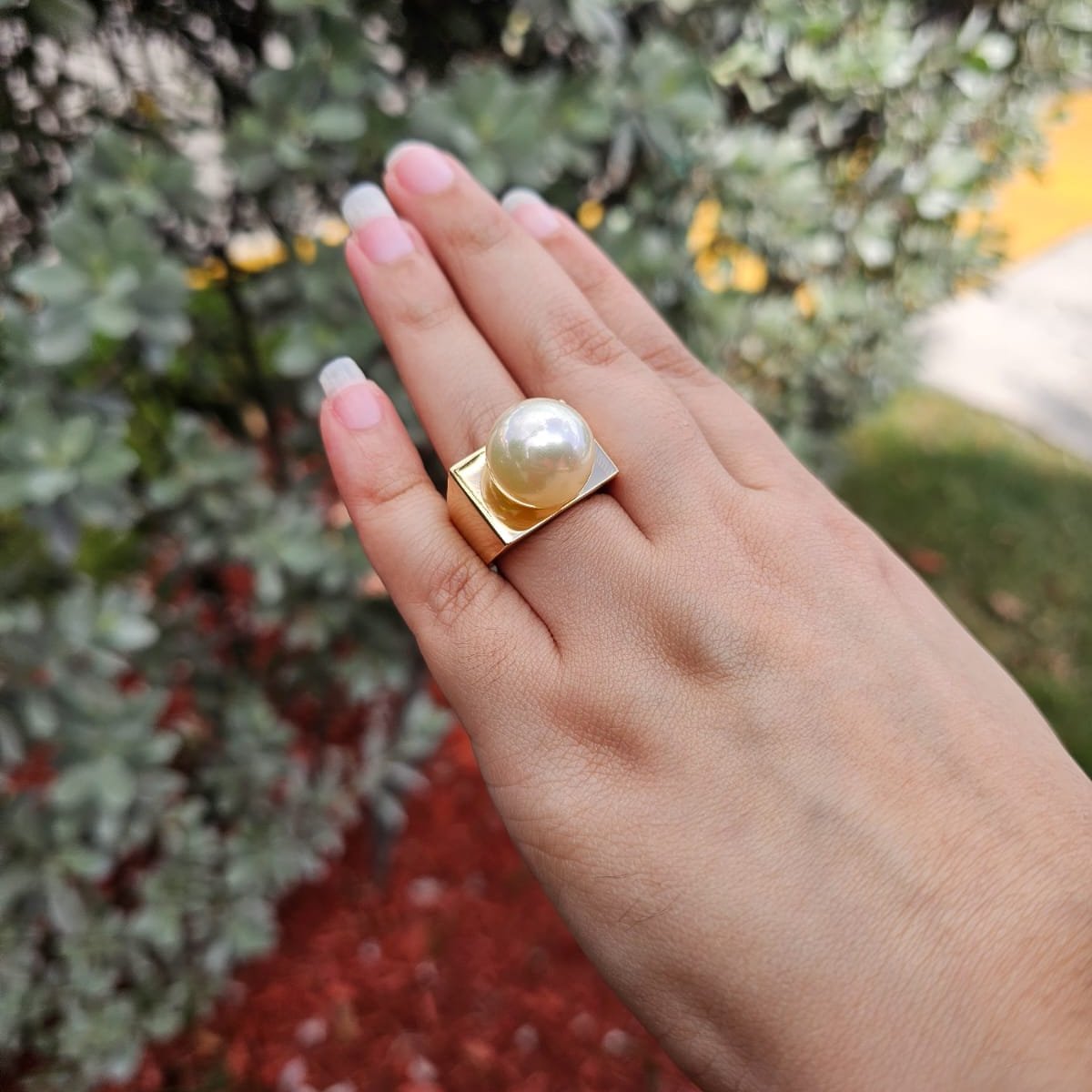 Pearl Gold Ring Madre Perla