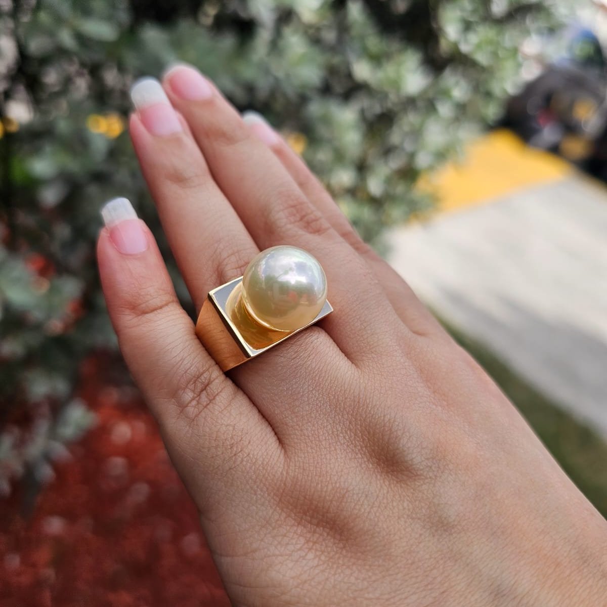 Pearl Gold Ring Madre Perla