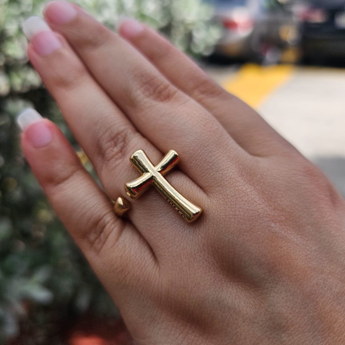 Cross Gold Ring by Tucco