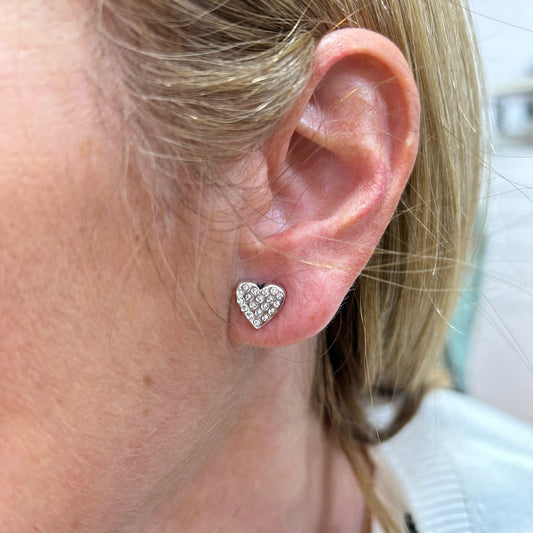 Silver Heart with Cristal Earrings Tucco
