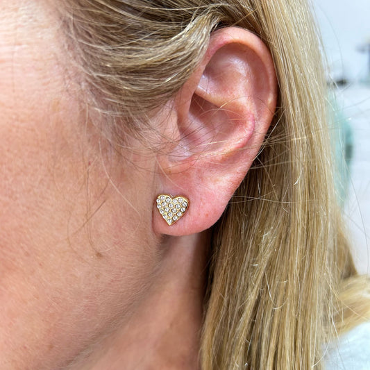 Gold Heart with Cristal Earrings Tucco