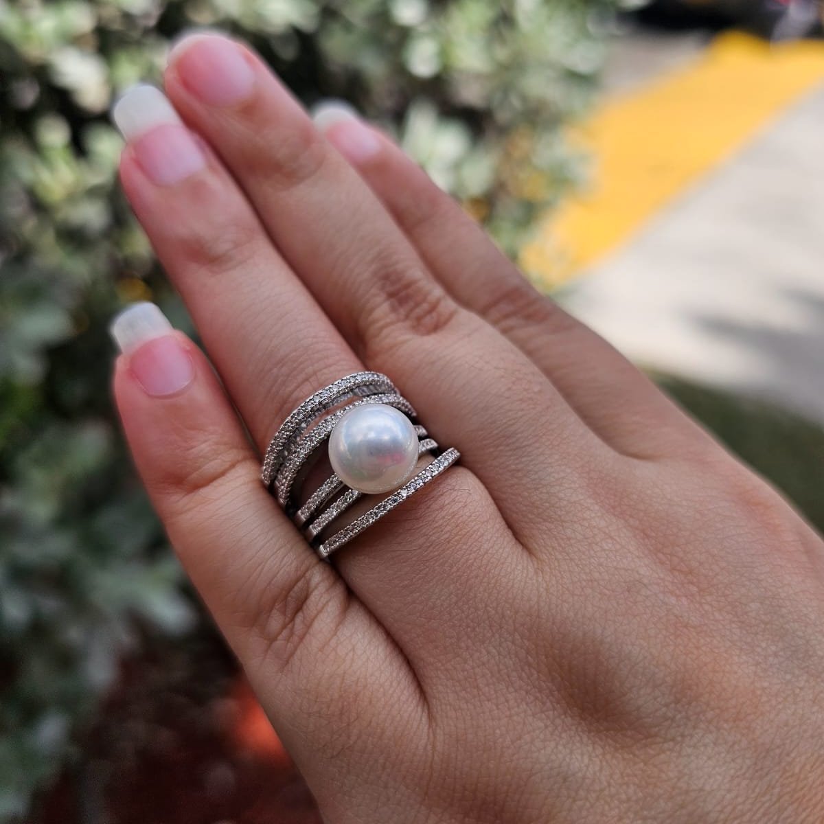 Pearl Silver Ring Madre Perla