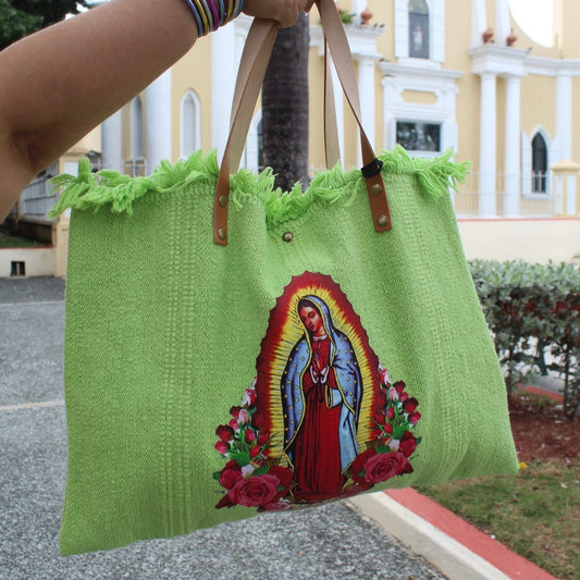 Italian Bag in Green Raffia