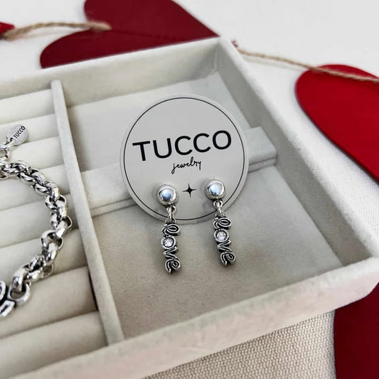 Silver Love Ring and Earrings by Tucco