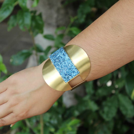 Cerulean Gold plated bracelet with crystals by Katerina Vassou